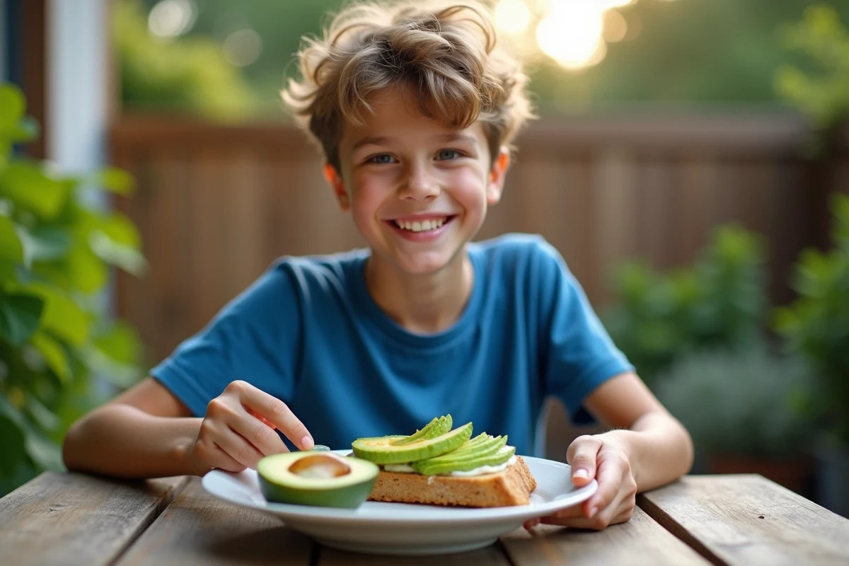Adolescent dégustant un toast à l