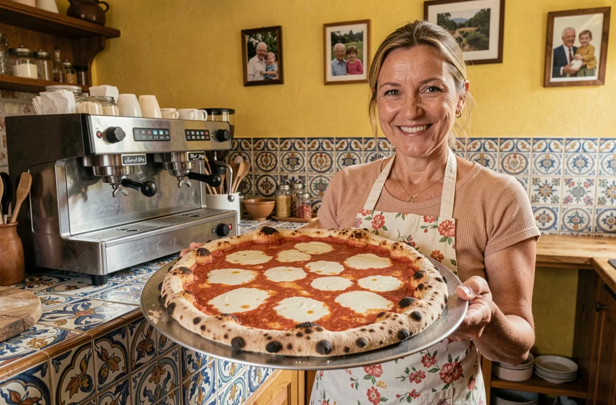 Pizza napolitaine authentique sortant du four à bois chez Un Italiano Vero à Saint-Privat-des-Vieux dans le Gard